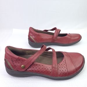 Earth Kara Galilei Mary Jane Red Leather Shoes Adjustable Strap Comfort Size 10
